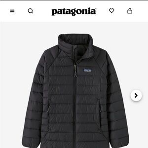 Patagonia kids black down puffer jacket